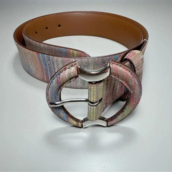 Antica Pelletteria Roma Genuine Leather Multicolor Belt - Picture 2 of 8